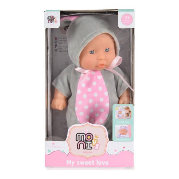 Κούκλα μωράκι 20εκ MONI Toys Bunny Grey 6129