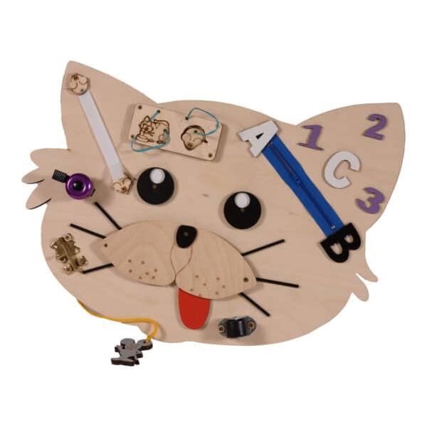 Ξύλινος Εκπαιδευτικός Πίνακας Moni Toys Montessori Cat