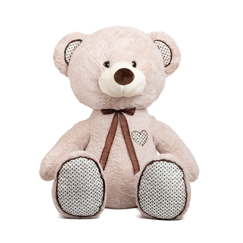 Αρκουδάκι με φιόγκο 100εκ Amek Toys Beige