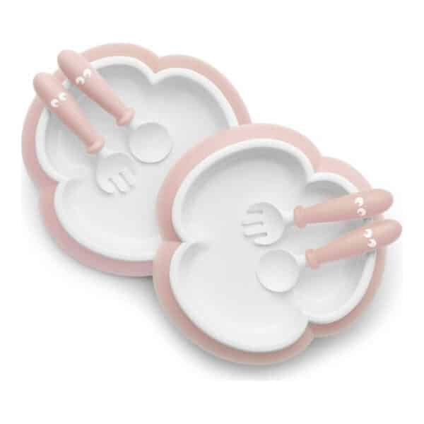 Σετ Πιάτο και Κουταλοπίρουνα BabyBjorn Powder Pink