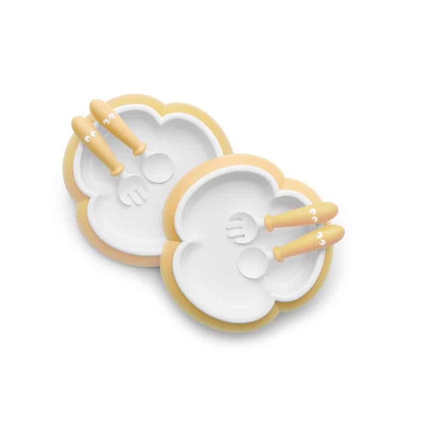 Σετ Πιάτο και Κουταλοπίρουνα BabyBjorn Powder Yellow