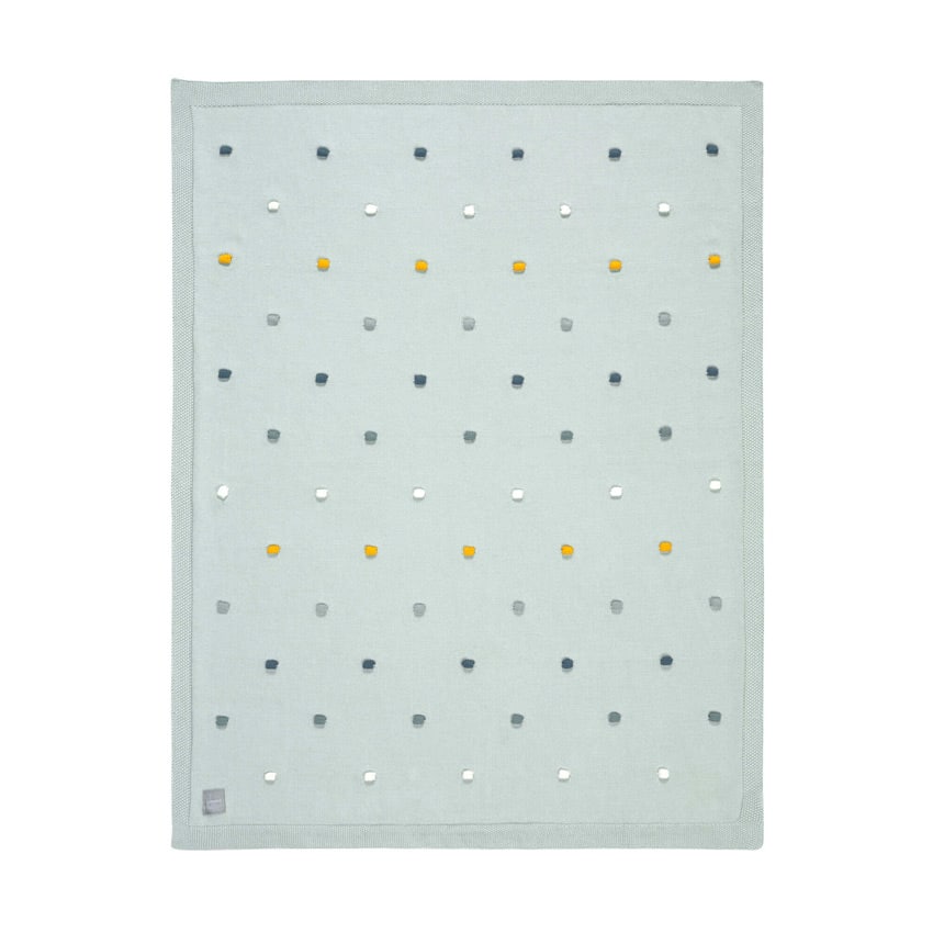 Πλεκτή κουβέρτα 80x100εκ Laessig Dots Light Mint