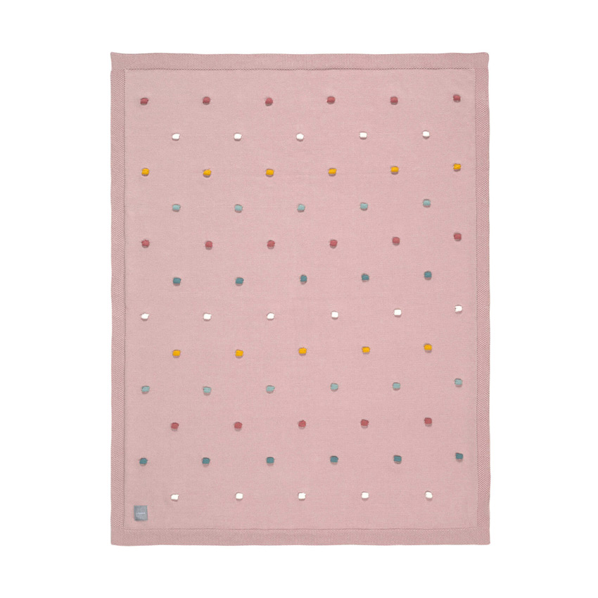 Πλεκτή κουβέρτα 80x100εκ Laessig Dots Dusty Pink