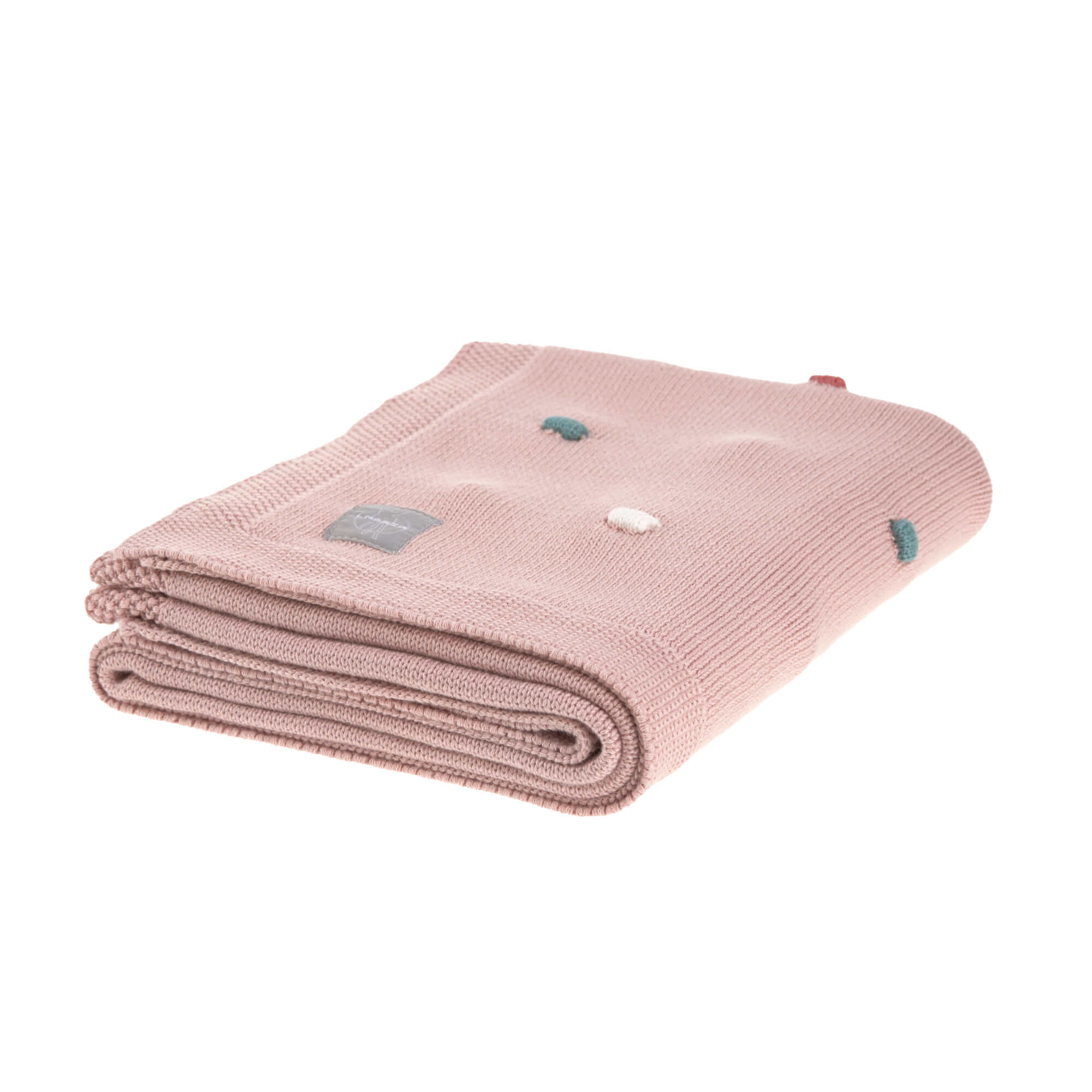 Πλεκτή κουβέρτα 80x100εκ Laessig Dots Dusty Pink