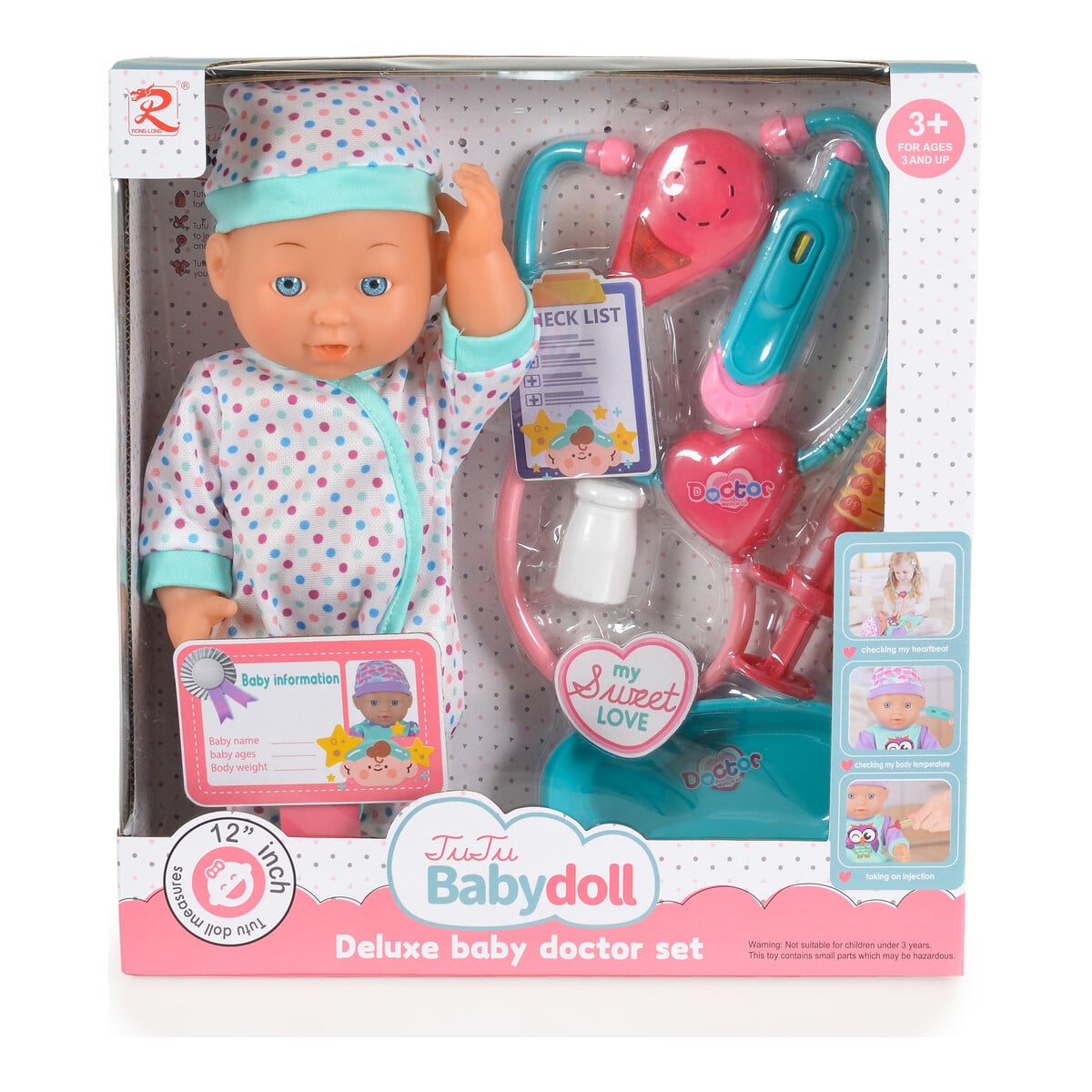 Κούκλα 31εκ με Στηθοσκόπιο και Ήχους Moni Toys Dotts 6819
