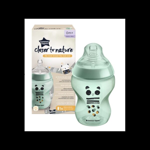 Tommee Tippee Πλαστικό Μπιμπερό Μικρής Ροής 0m+ 260ml Closer to nature Panda