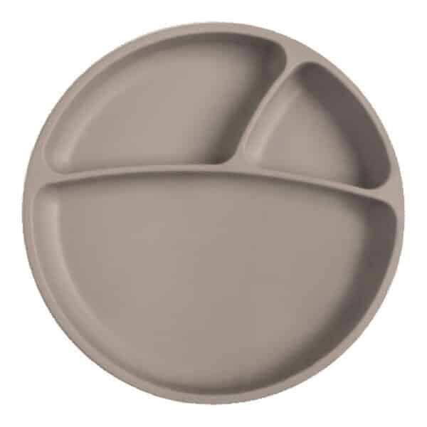 Πιάτο Σιλικόνης με Διαχωριστικά Minikoioi Portions Grey