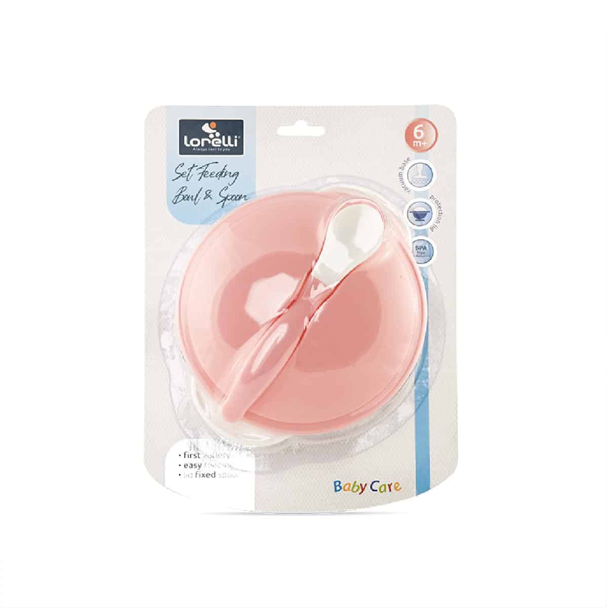 Σετ μπώλ για φαγητό με κουταλάκι Lorelli Blush Pink - Image 2