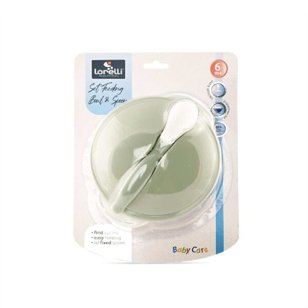 Σετ μπώλ για φαγητό με κουταλάκι Lorelli Mint Green - Image 2