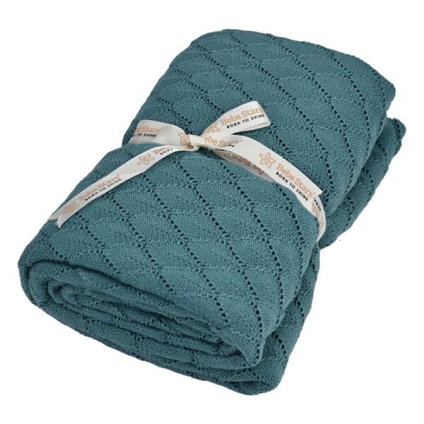 Κουβέρτα Κρεβατιού Πλεκτή 110x140εκ Bebe Stars Green