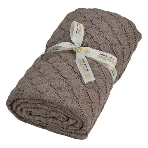 Κουβέρτα Κρεβατιού Πλεκτή 110x140εκ Bebe Stars Beige
