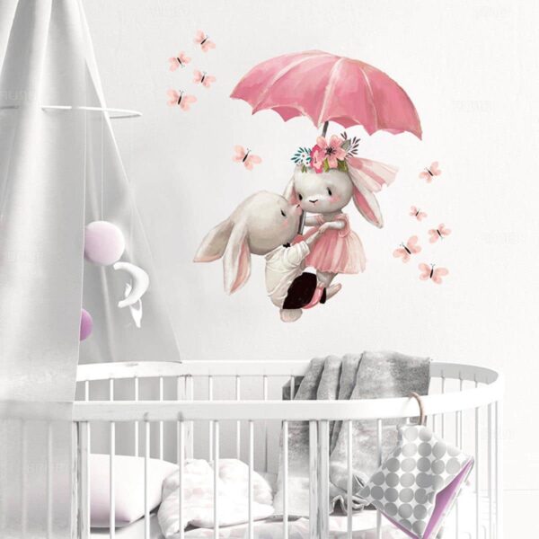 Αυτοκόλλητο Τοίχου Sipo Bunnies With Umbrella