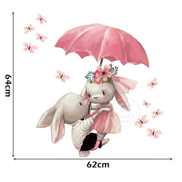 Αυτοκόλλητο Τοίχου Sipo Bunnies With Umbrella - Image 3