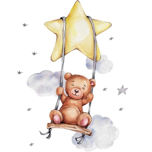 Αυτοκόλλητο Τοίχου Sipo Bear On Swing - Image 2