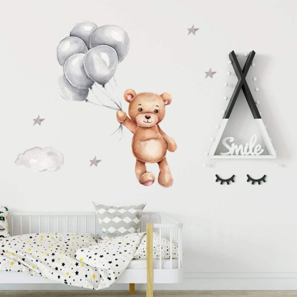 Αυτοκόλλητο Τοίχου Sipo Teddy Bear With Balloons - Image 3