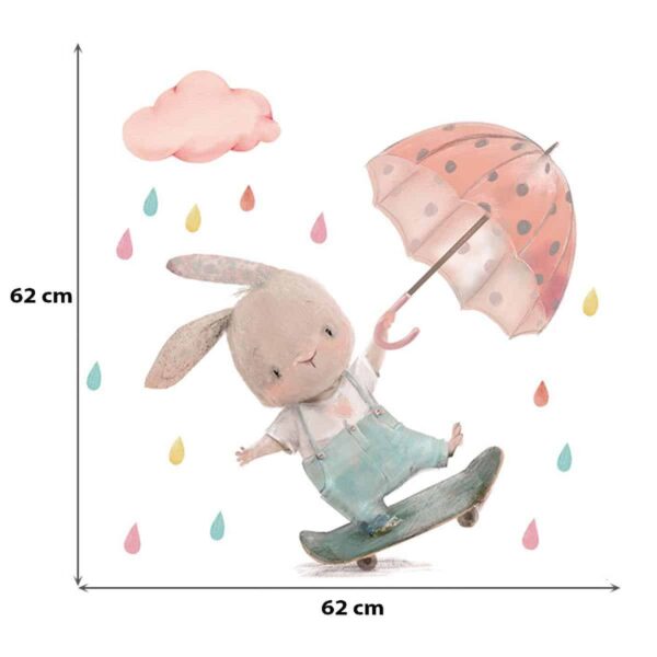 Αυτοκόλλητο Τοίχου Sipo Bunny On Skateboard - Image 3
