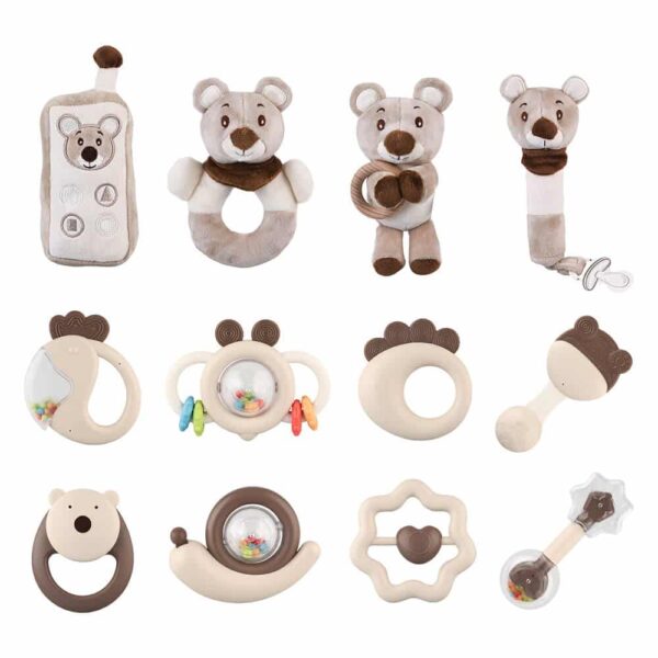 Σετ Δώρου 12τμχ Bebe Stars Teddy Bear Rattles
