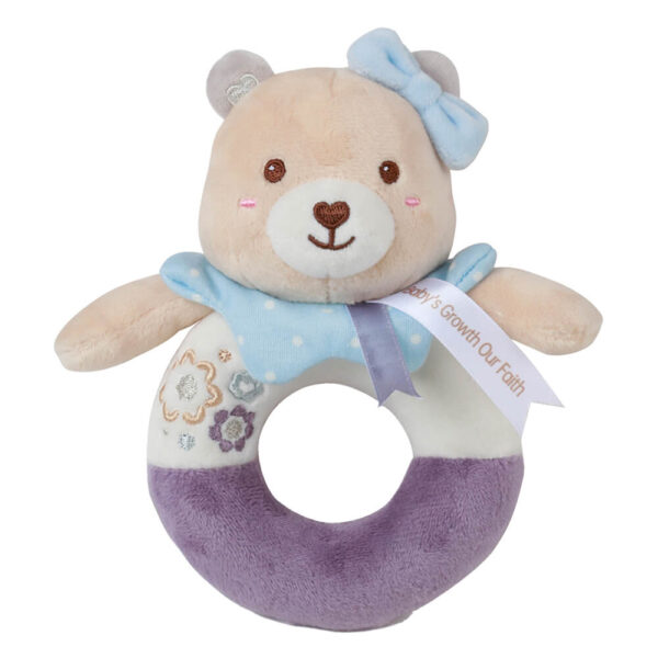 Μαλακή Κουδουνίστρα Bebe Stars Teddy Flower Rattle Ring