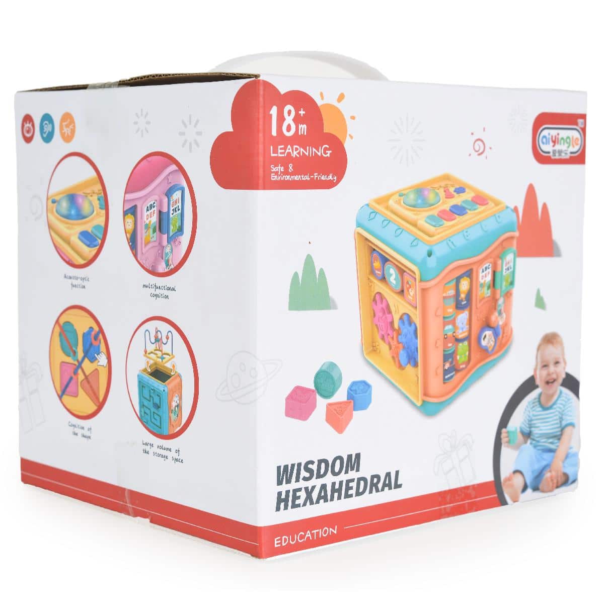 Εκπαιδευτικός Κύβος Moni Toys Pink - Image 2