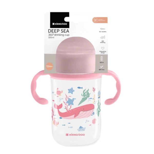 Εκπαιδευτικό Κύπελλο 300ml 360° Kikka Boo Deep Sea Pink - Image 4