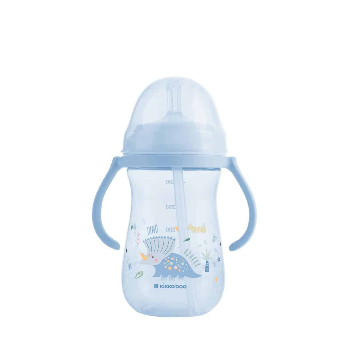 Παγουρίνο Με Καλαμάκι Σιλικόνης 300ml Kikka Boo Dino World Blue