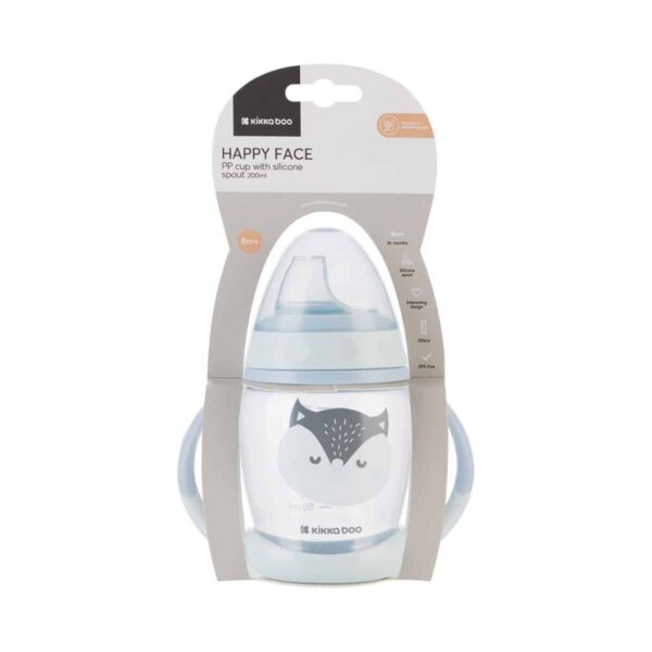 Ποτηράκι/Κύπελλο Με Στόμιο Σιλικόνης 200ml Kikka Boo Happy Face Blue - Image 3