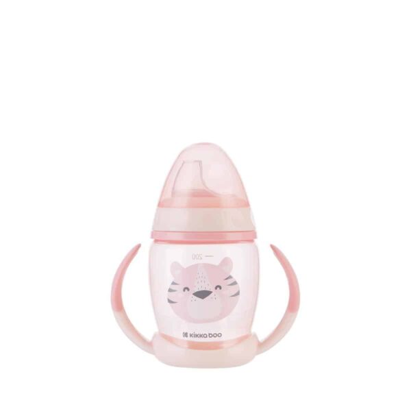 Ποτηράκι/Κύπελλο Με Στόμιο Σιλικόνης 200ml Kikka Boo Happy Face Pink