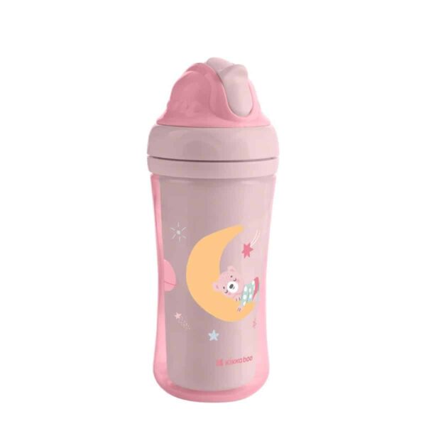Παγουρίνο Με Καλαμάκι Σιλικόνης 220ml Kikka Boo Moony Μe Pink