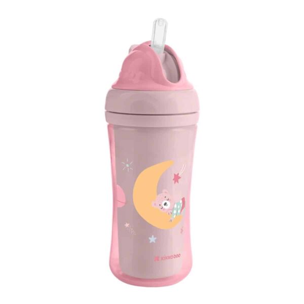 Παγουρίνο Με Καλαμάκι Σιλικόνης 220ml Kikka Boo Moony Μe Pink - Image 2