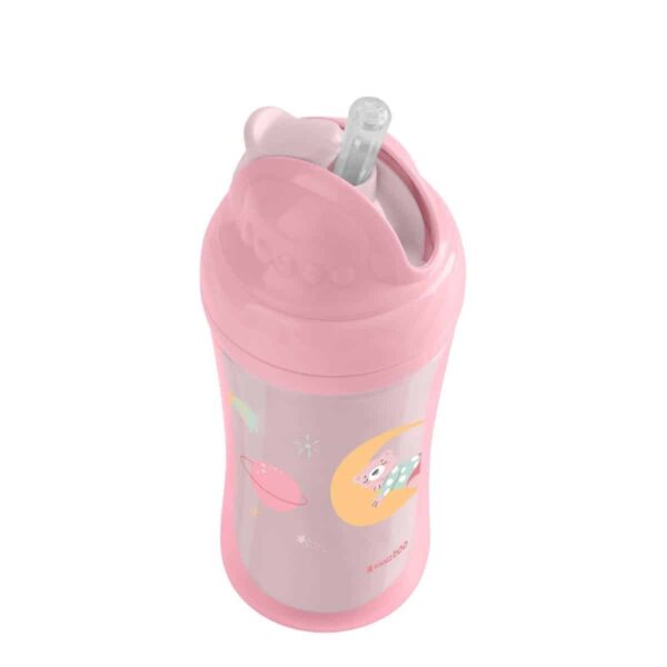 Παγουρίνο Με Καλαμάκι Σιλικόνης 220ml Kikka Boo Moony Μe Pink - Image 3