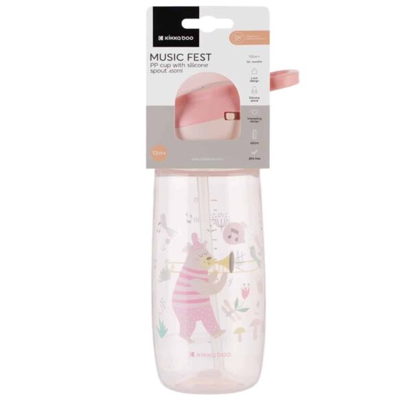Παγουρίνο Με Στόμιο Σιλικόνης 450ml Kikka Boo Music Fest Pink - Image 4