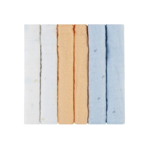 Λαβέτες Mουσελίνας 6τμχ 30x30εκ Kikka Boo Stripy Friends