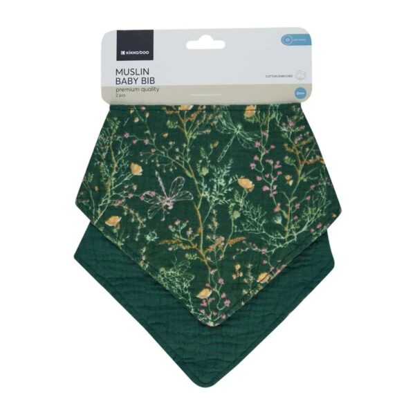 Σαλιάρα - Μπαντάνα 2τμχ Kikka Boo Secret Garden Green