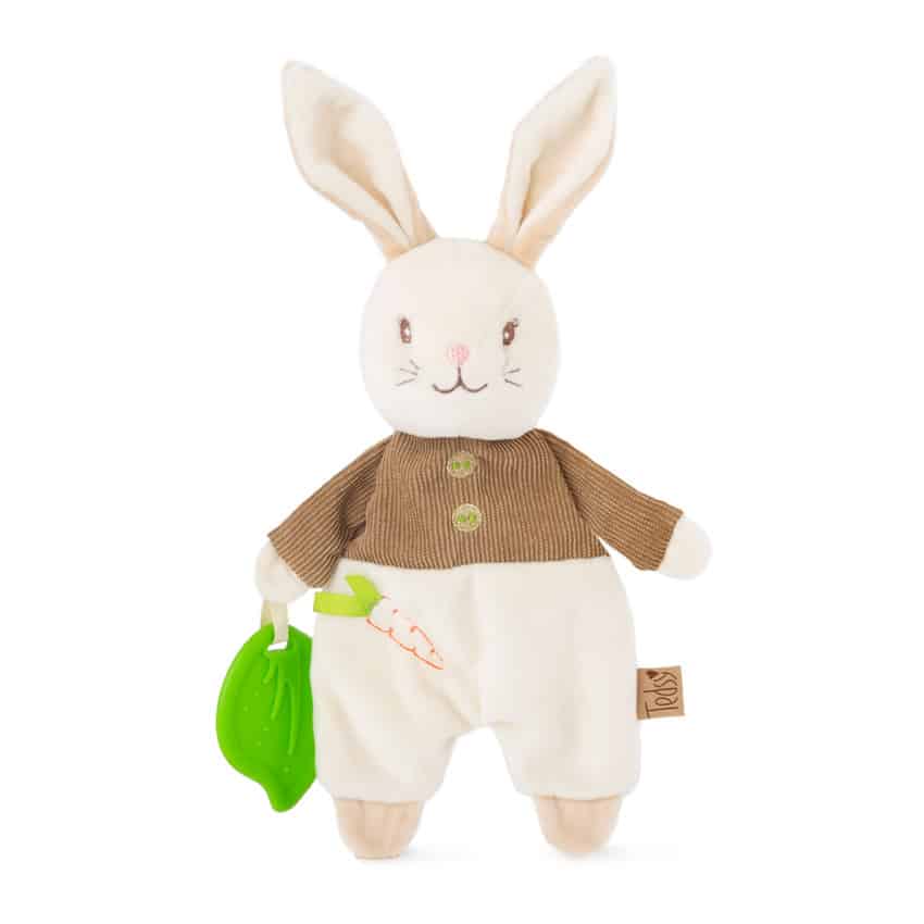 Πανάκι παρηγοριάς 30εκ με Μασητικό Amek Toys Bunny Mr Bun