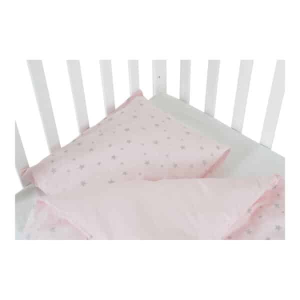 Σετ Προίκα Μωρού 3τμχ 120x60εκ Hugzzz Nook Pink Stars - Image 3