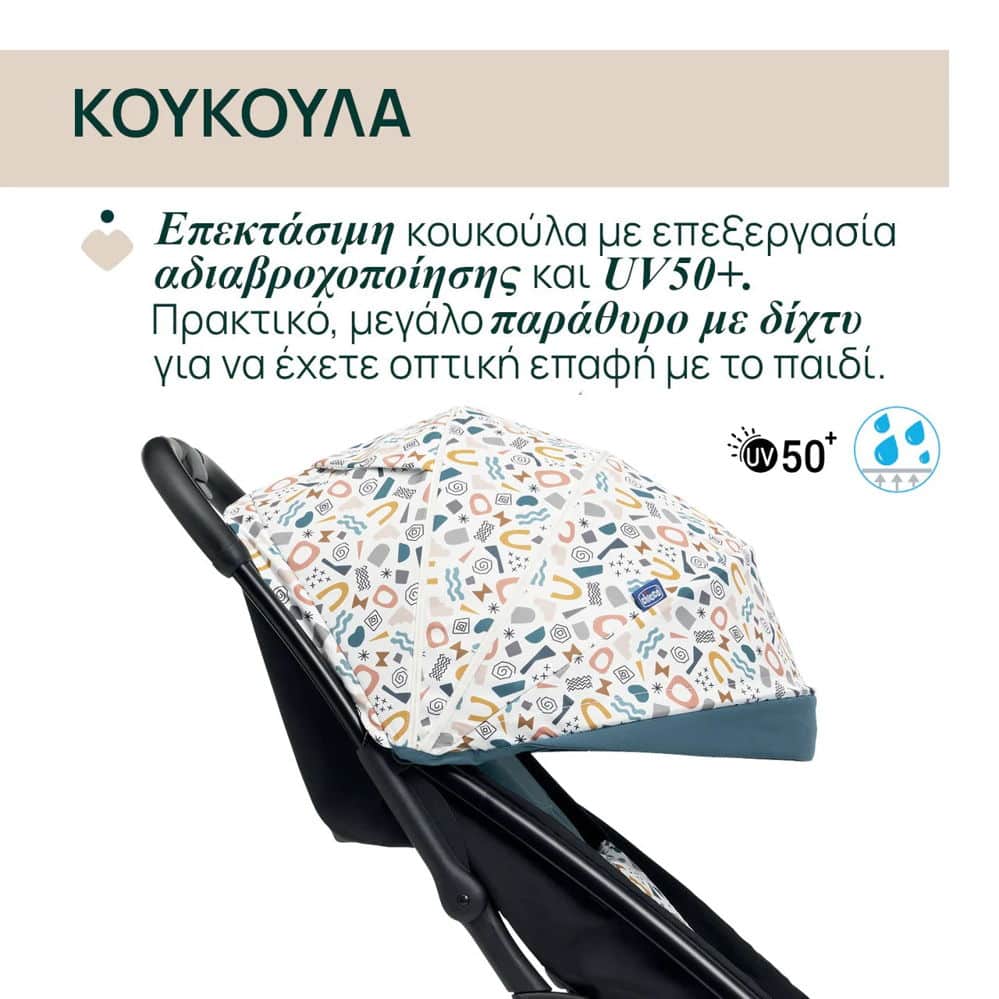 Καρότσι Βόλτας Με Αυτόματο Κλείσιμο Chicco Glee Joyful Teal