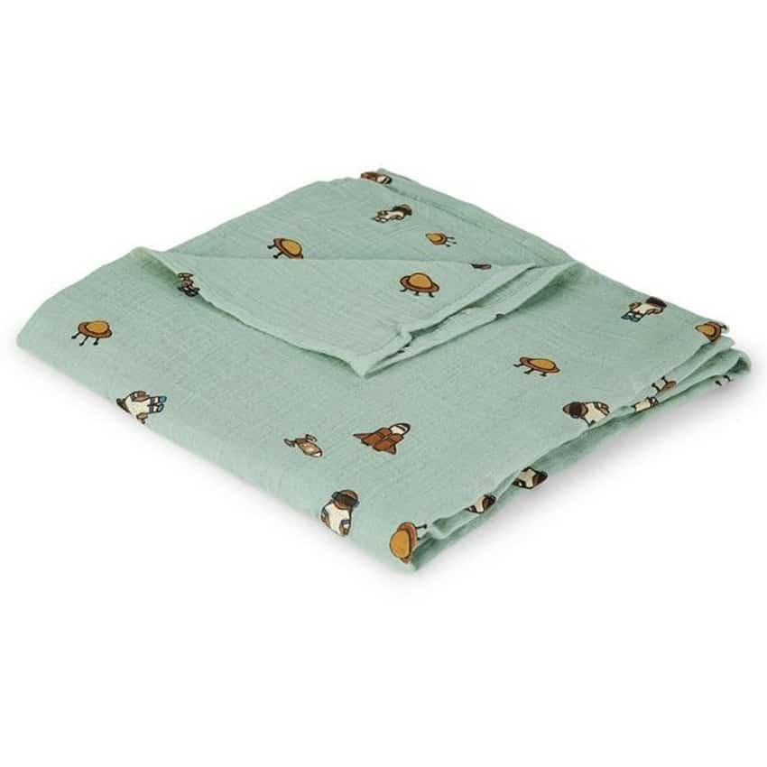 Πανί αγκαλιάς από μουσελίνα 120x120εκ Nuuroo Barri Light Green/Space