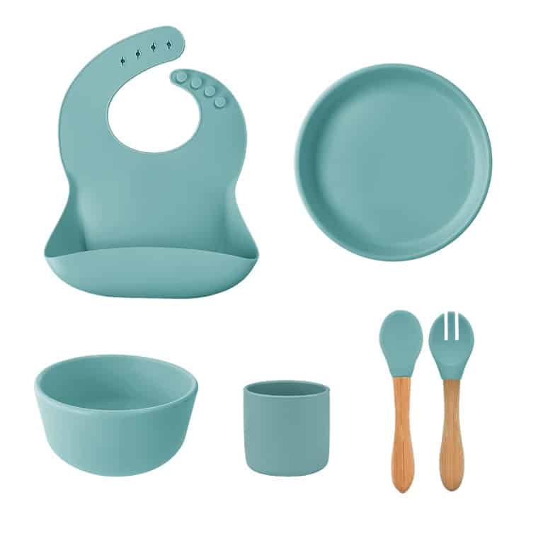 Σετ Φαγητού από Σιλικόνη Minikoioi BLW III Aqua Green