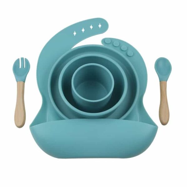 Σετ Φαγητού από Σιλικόνη Minikoioi BLW III Aqua Green