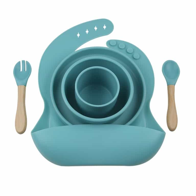 Σετ Φαγητού από Σιλικόνη Minikoioi BLW III Aqua Green