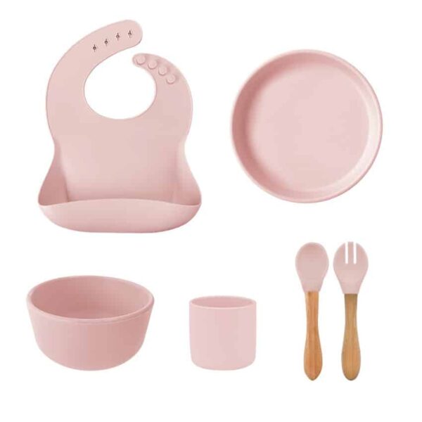 Σετ Φαγητού από Σιλικόνη Minikoioi BLW III Pink