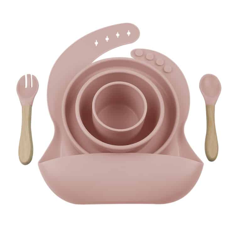 Σετ Φαγητού από Σιλικόνη Minikoioi BLW III Pink