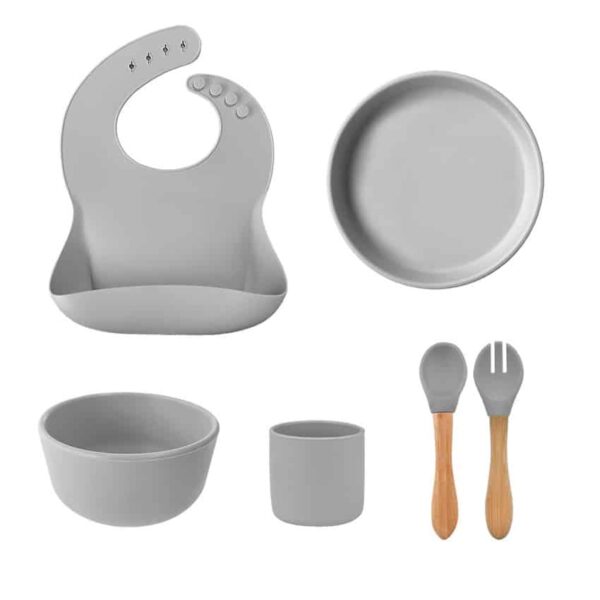 Σετ Φαγητού από Σιλικόνη Minikoioi BLW III Powder Grey