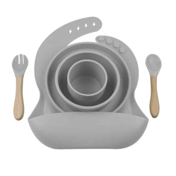 Σετ Φαγητού από Σιλικόνη Minikoioi BLW III Powder Grey