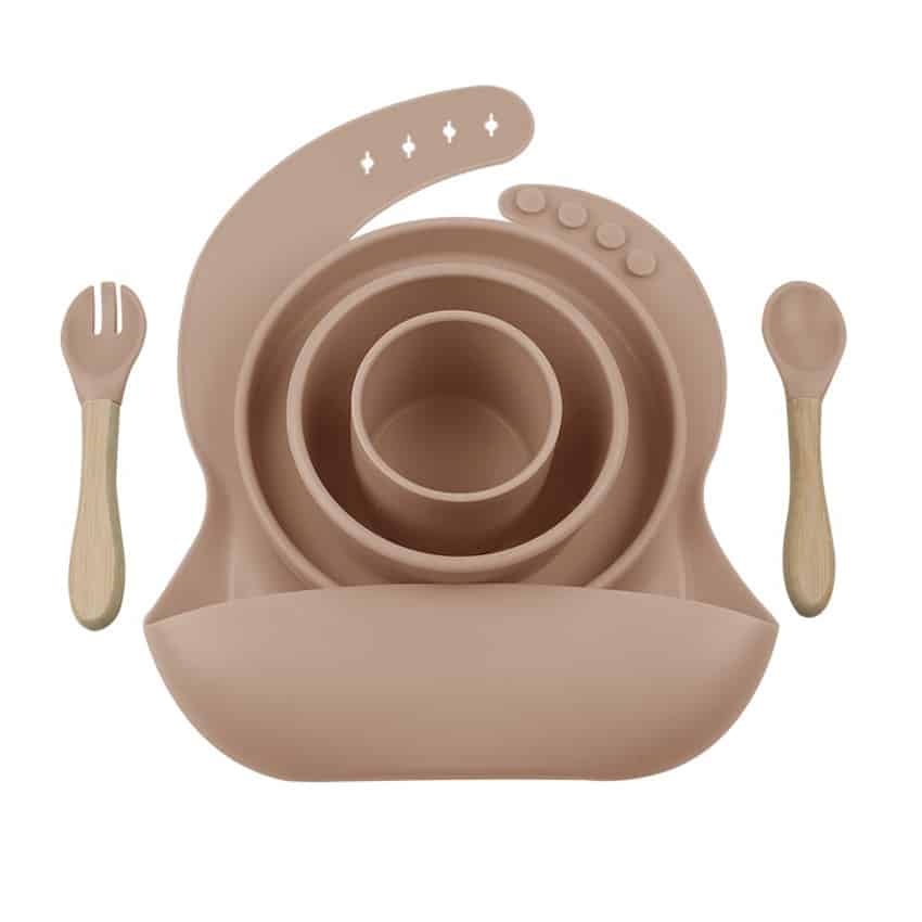 Σετ Φαγητού από Σιλικόνη Minikoioi BLW III Bubble Beige