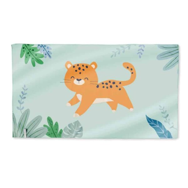 Πετσέτα Παραλίας 90x160εκ Saro Microfiber Jungle Cheetahs
