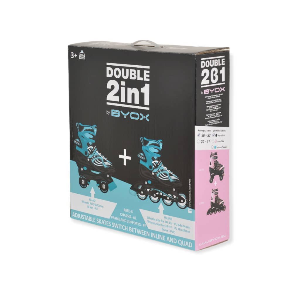 Πατίνια Rollers Skates 2in1 Byox Double Turquoise - Image 3
