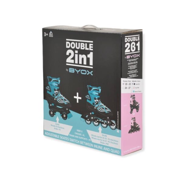 Πατίνια Rollers Skates 2in1 Byox Double Pink - Image 2