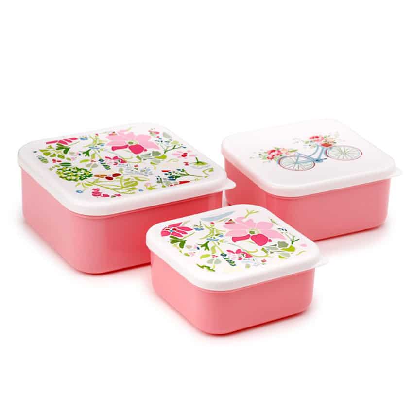 Σετ φαγητοδοχεία 3τμχ Puckator M/L/XL Julie Dodsworth Pink Botanical