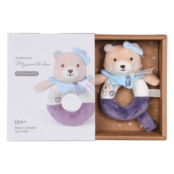 Alternative view of Μαλακή Κουδουνίστρα Bebe Stars Teddy Flower Rattle Ring